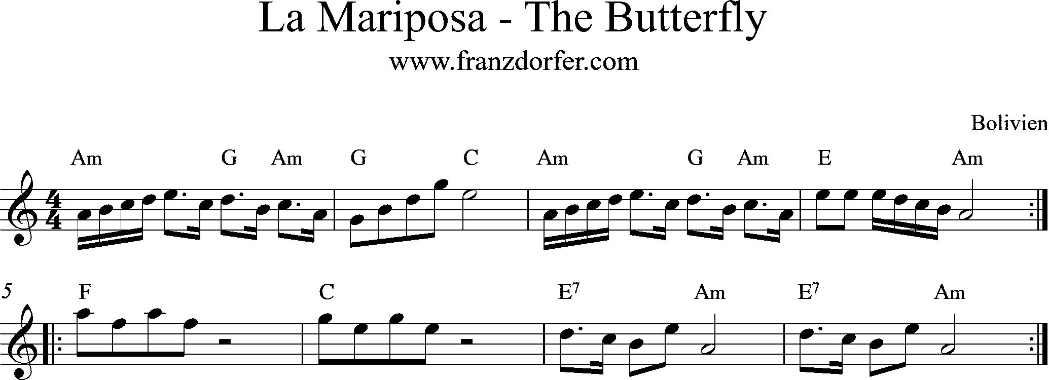 freesheet La Mariposa